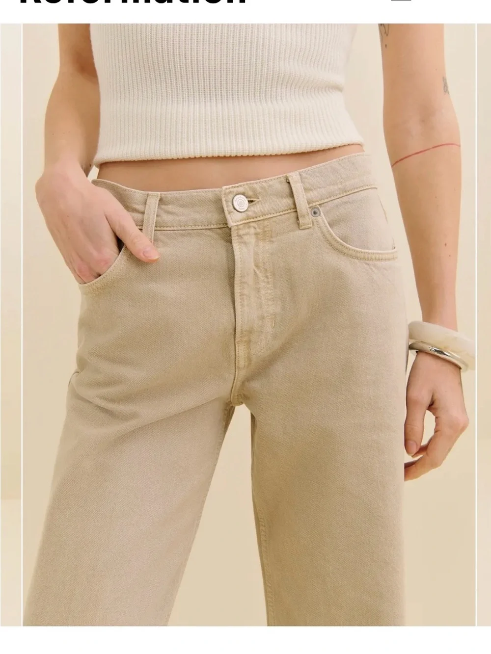 Reformation Cary Low Rise Slouchy Wide Leg - Picture 4 of 8
